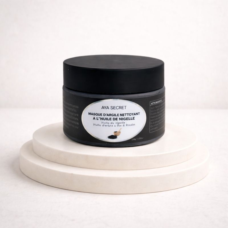 MASQUE D'ARGILE NETTOYANT A L'HUILE DE NIGELLE