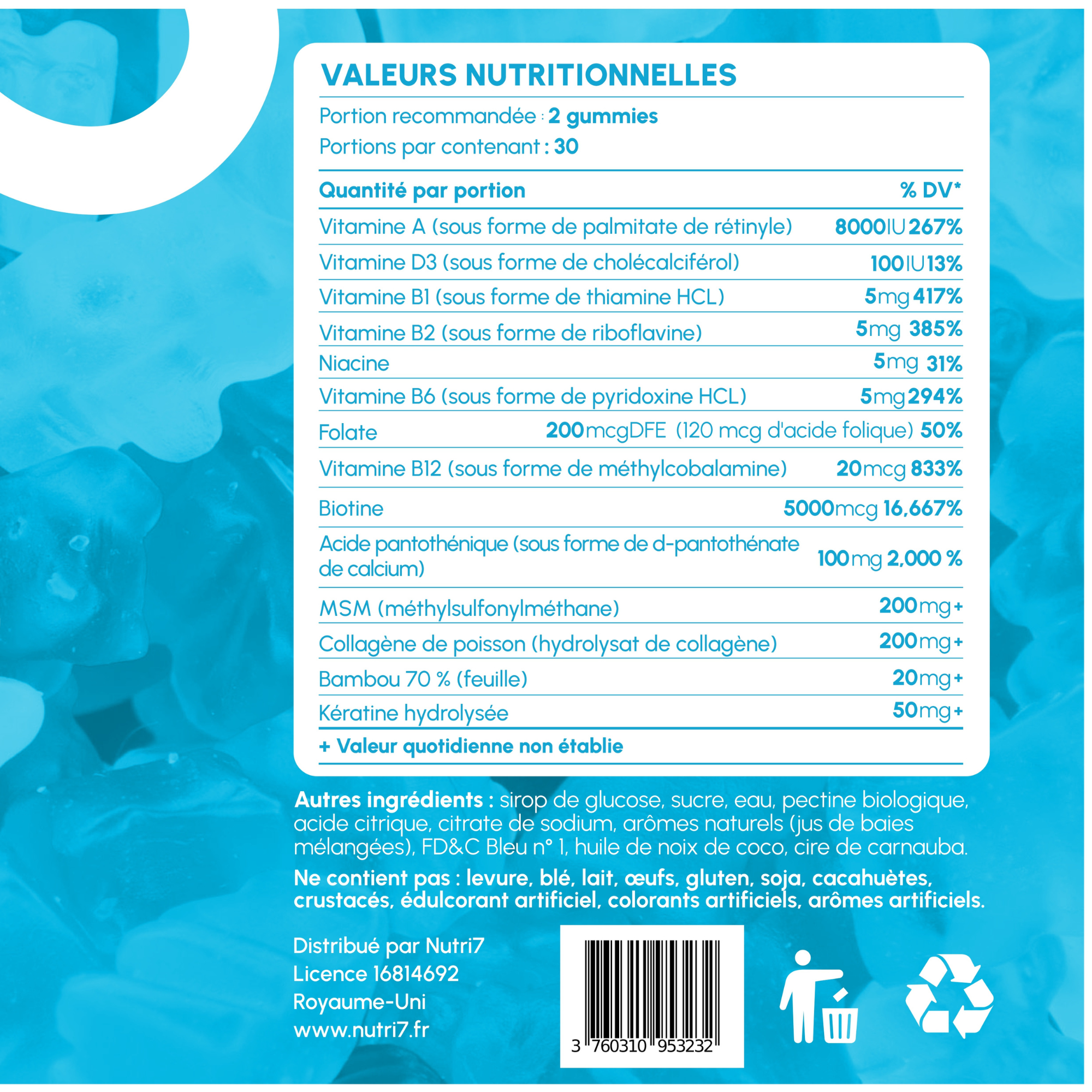 GUMMIES  CKB : PEAU, CHEVEUX & ONGLES